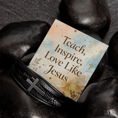 Men’s Christian jewelry with braided leather