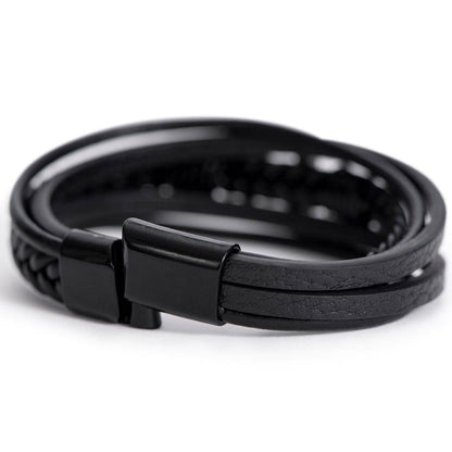 Strong, Resilient & Loved by God Men's Cross Bracelet | Christian Leather Bracelet for Him | Inspirational Men's Jewelry