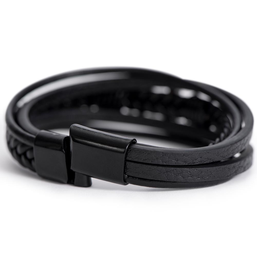 Man of Courage: Men's Cross Bracelet – God Goes Before You in All Things
