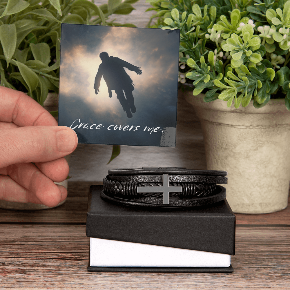 Grace Covers Me: Men's Cross Bracelet – Overcoming Shame & Finding Redemption