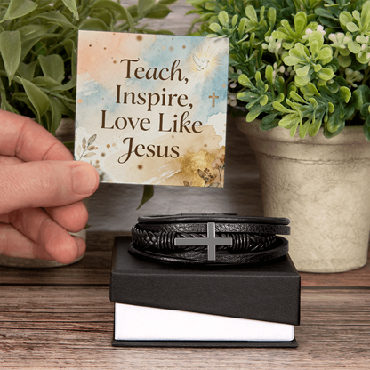 Men’s faith bracelet with magnetic clasp