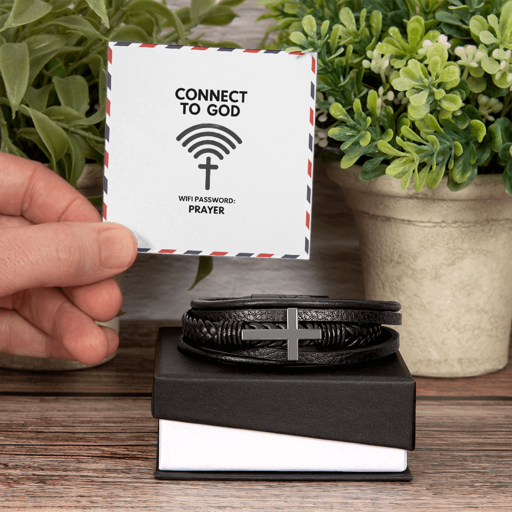 Christian men’s bracelet symbolizing faith and divine connection