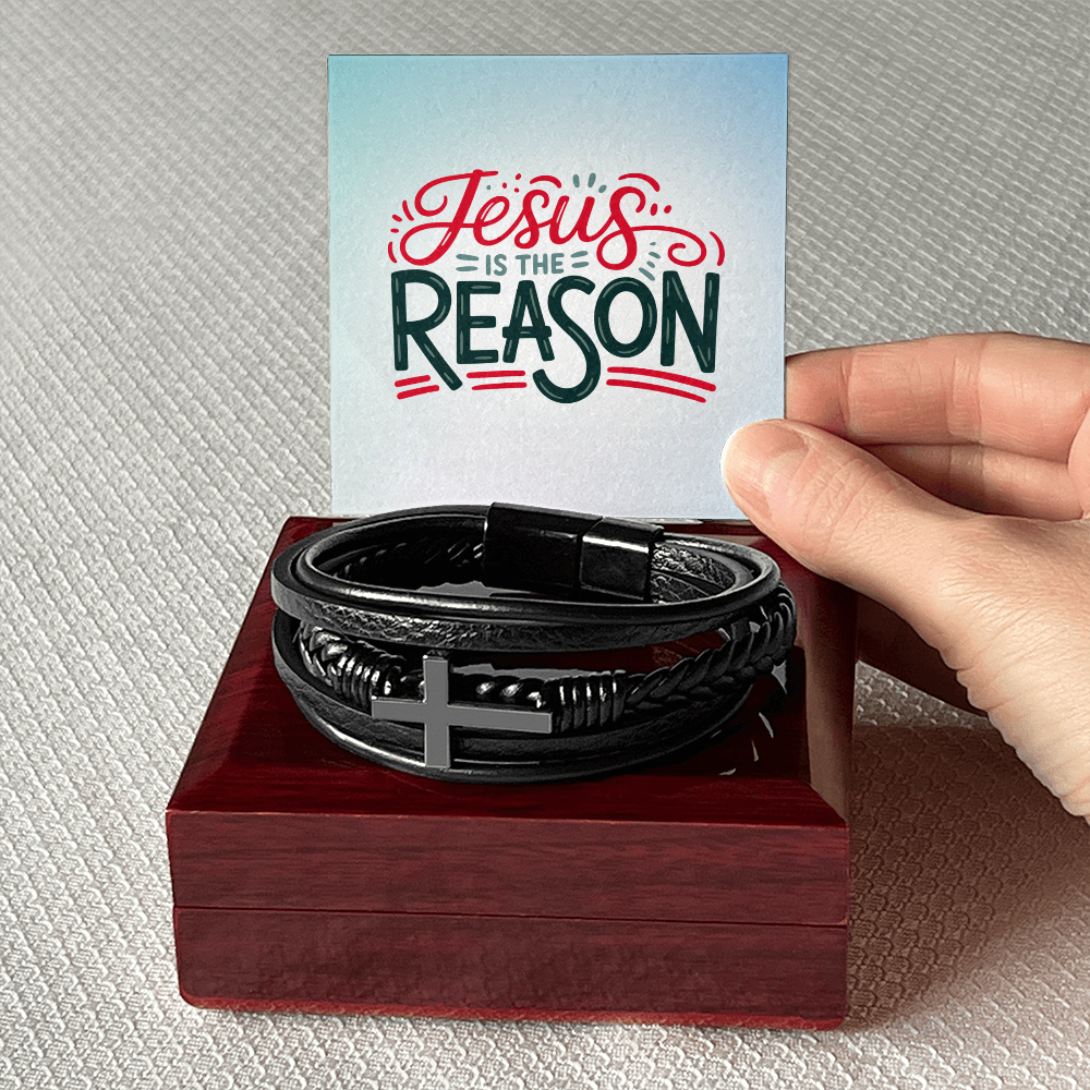Jesus Is the Reason Cross Bracelet – Faith-Inspired Christmas Gift