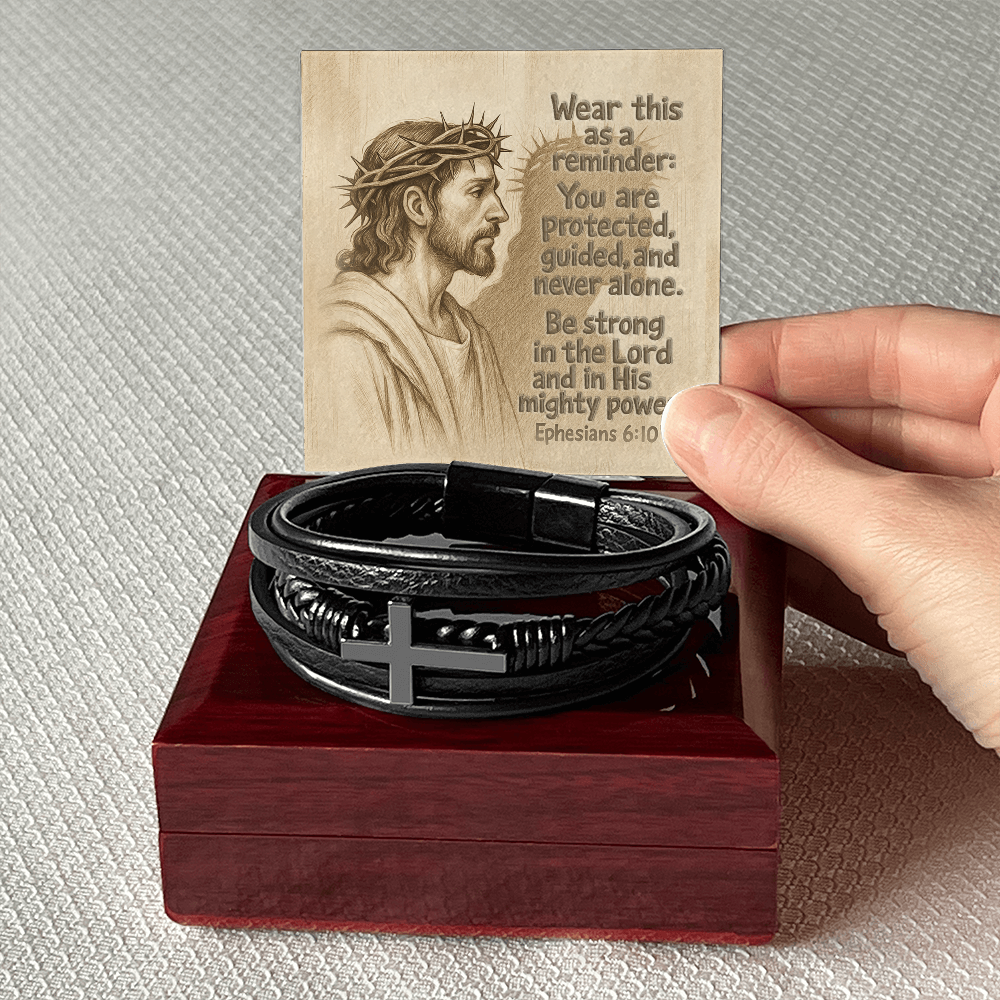 Faith & Strength Cross Bracelet – “You Are Never Alone” (Ephesians 6:10)
