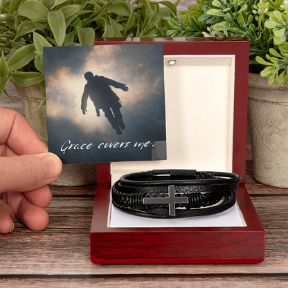 Grace Covers Me: Men's Cross Bracelet – Overcoming Shame & Finding Redemption