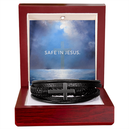 Safe in Jesus: Men's Cross Bracelet – A Gift of Reassurance & Faith