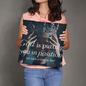 Christian throw pillow featuring encouragement quote