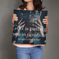 “God is putting you in position” pillow styled on sofa