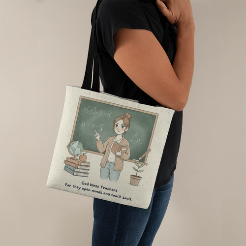 God Bless Teachers Tote Bag – Christian Teacher Appreciation Gift | Inspiring Classroom Quote for Educators