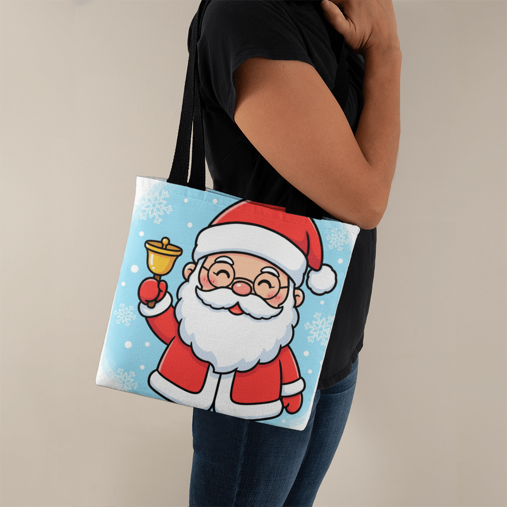Jolly Santa Christmas Tote Bag | Cute Holiday Shopper & Gift Bag