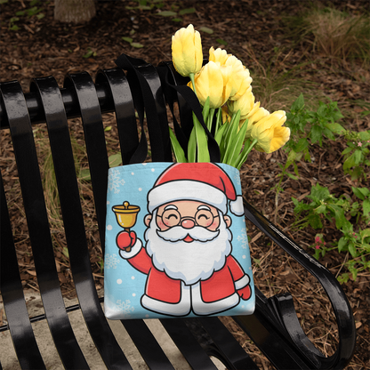 Jolly Santa Christmas Tote Bag | Cute Holiday Shopper & Gift Bag