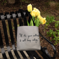 Faith and purpose quote tote displayed on model’s shoulder