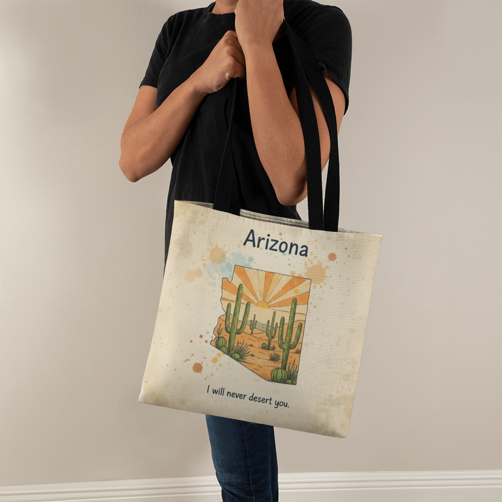 Desert-themed tote bag for travelers and Arizona lovers