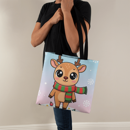 Cute Reindeer Christmas Tote Bag | Festive Holiday Shopper & Gift Bag