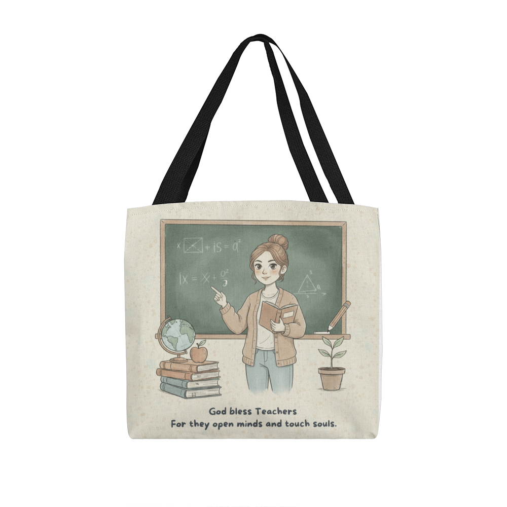 God Bless Teachers Tote Bag – Christian Teacher Appreciation Gift | Inspiring Classroom Quote for Educators