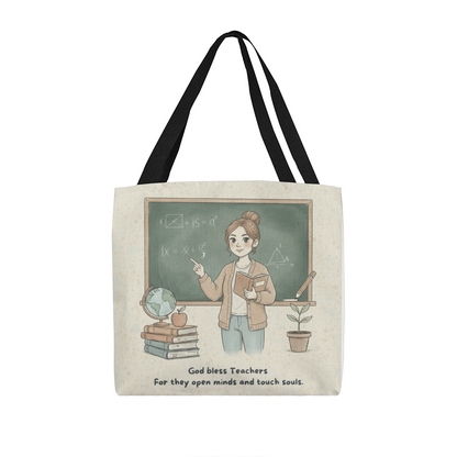 God Bless Teachers Tote Bag – Christian Teacher Appreciation Gift | Inspiring Classroom Quote for Educators