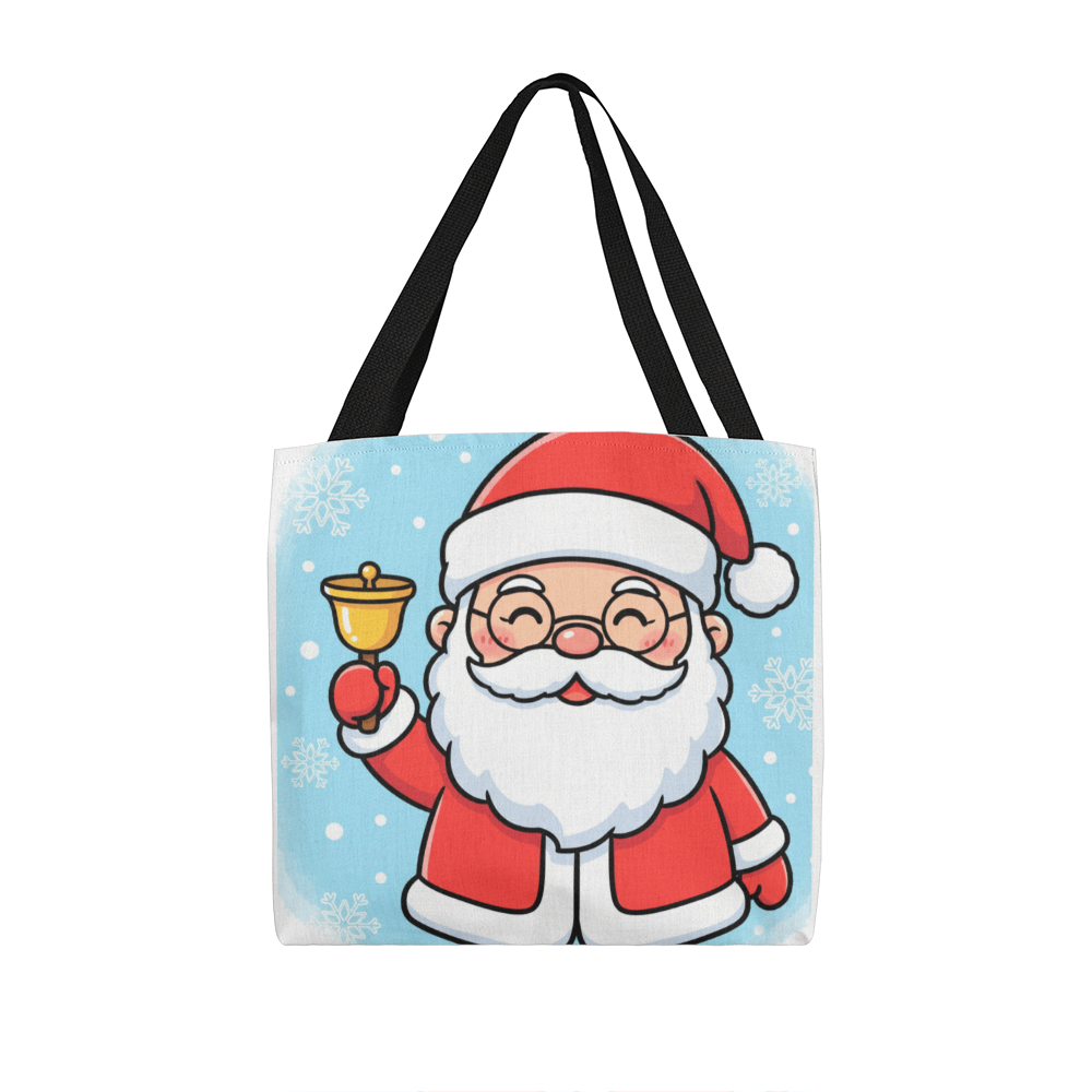Jolly Santa Christmas Tote Bag | Cute Holiday Shopper & Gift Bag