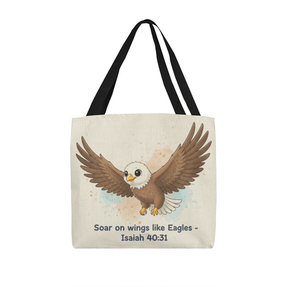 Soar on Wings Like Eagles Tote Bag – Isaiah 40:31 Scripture Gift | Inspirational Christian Tote for Faith, Strength & Hope