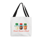 Christmas shopping tote with cute festive kitchen illustrations