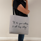 Minimalist faith tote styled for everyday use