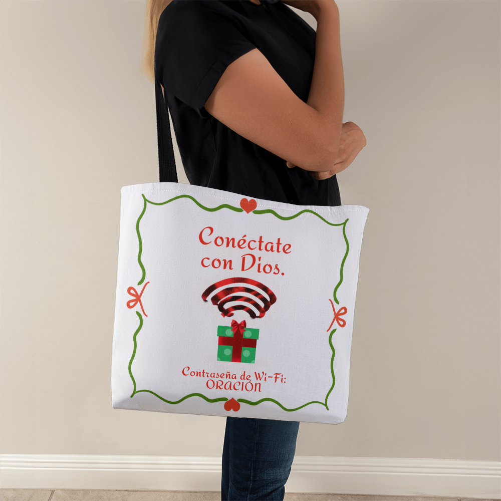 Christian Christmas gift bag with Wi-Fi prayer quote