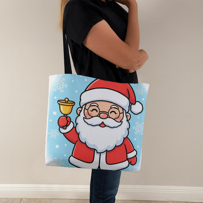 Jolly Santa Christmas Tote Bag | Cute Holiday Shopper & Gift Bag