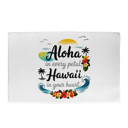 Aloha Spirit Rubber-Backed Mat for Women | Island-Inspired Design Celebrating Love, Peace & Kindness