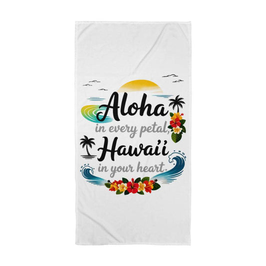 Aloha-Inspired Bath Towel for Women – Tropical Hawai‘i Floral Towel Symbolizing Love, Peace & Kindness | Soft, Absorbent, Island-Style Gift