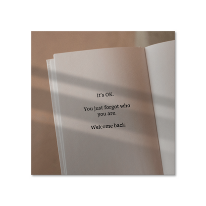 “Welcome Back to Yourself” self love quote gift for healing and rediscovery