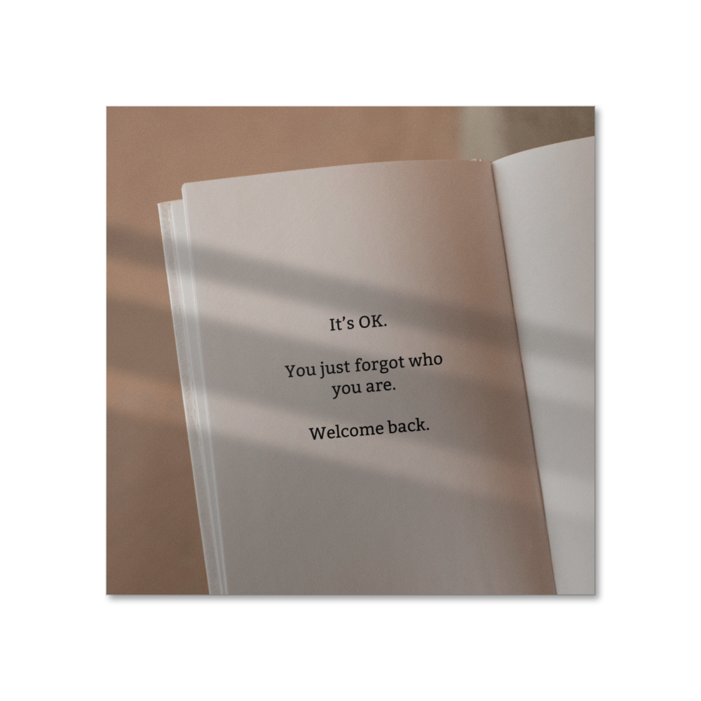 “Welcome Back to Yourself” self love quote gift for healing and rediscovery