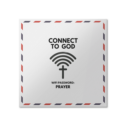 “Connect to God – WiFi Password: PRAYER” glossy faith poster