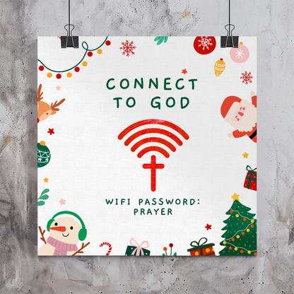 Holiday décor poster reminding to keep Christ at the center