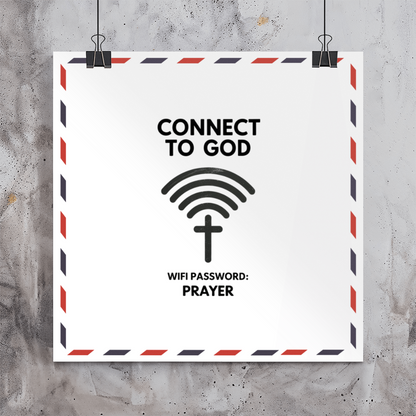 Inspirational glossy poster reminding viewers to pray daily