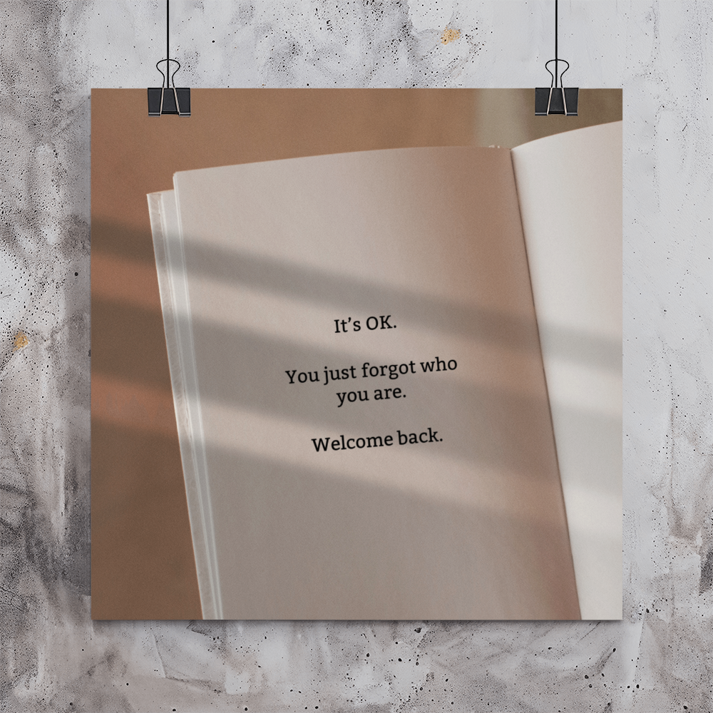 Self-love reminder plaque celebrating healing and personal growth