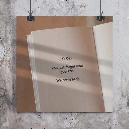 Self-love reminder plaque celebrating healing and personal growth