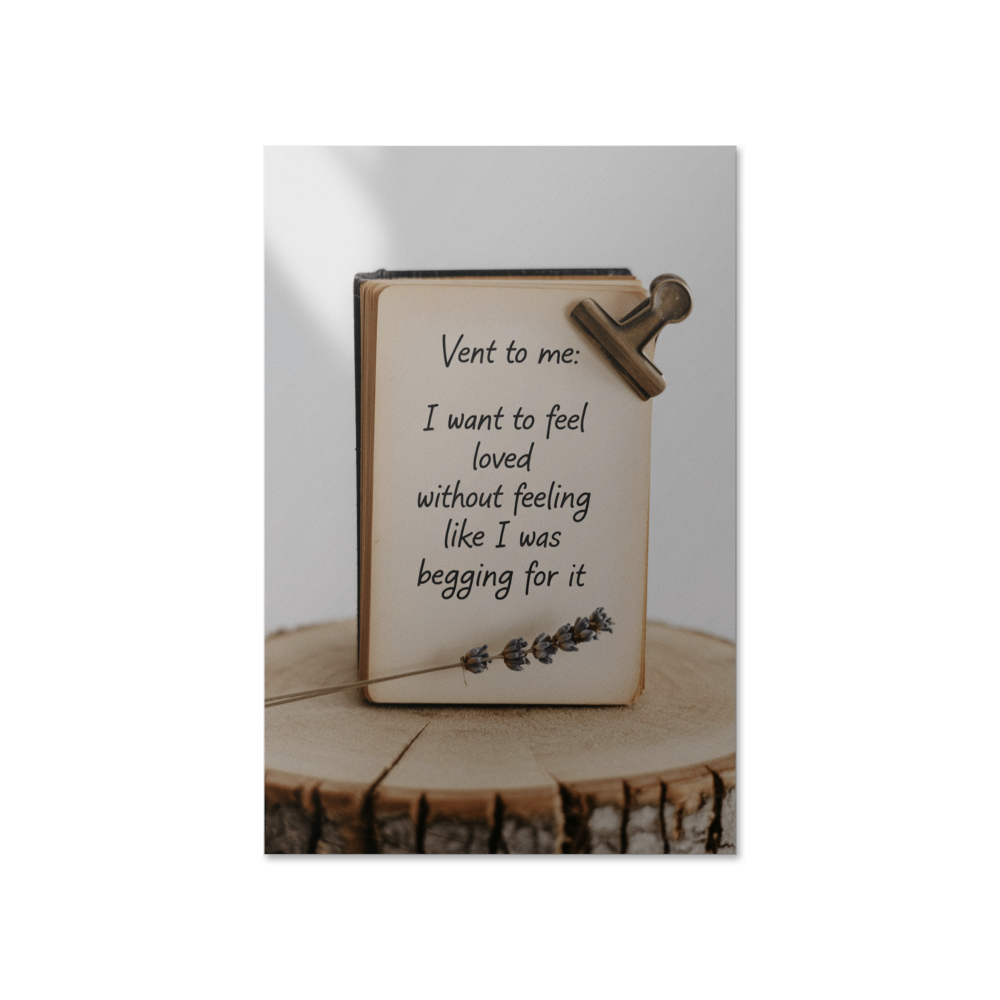 I Want to Feel Loved Without Feeling Like I Was Begging for It: – High Gloss Poster (2:3)