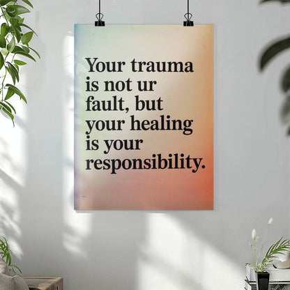 "Your Healing Is Your Responsibility” High Gloss Poster (3:4) – Empowerment & Growth Decor