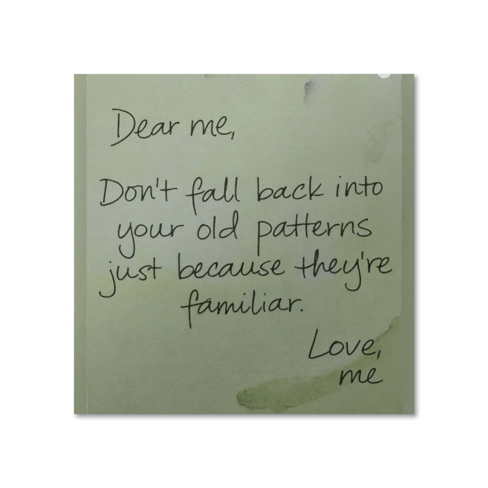 “Dear Me” motivational quote poster with handwritten-style typography