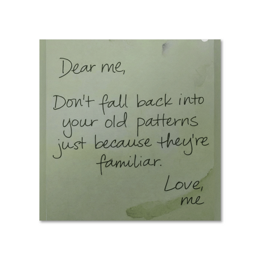 “Dear Me” motivational quote poster with handwritten-style typography