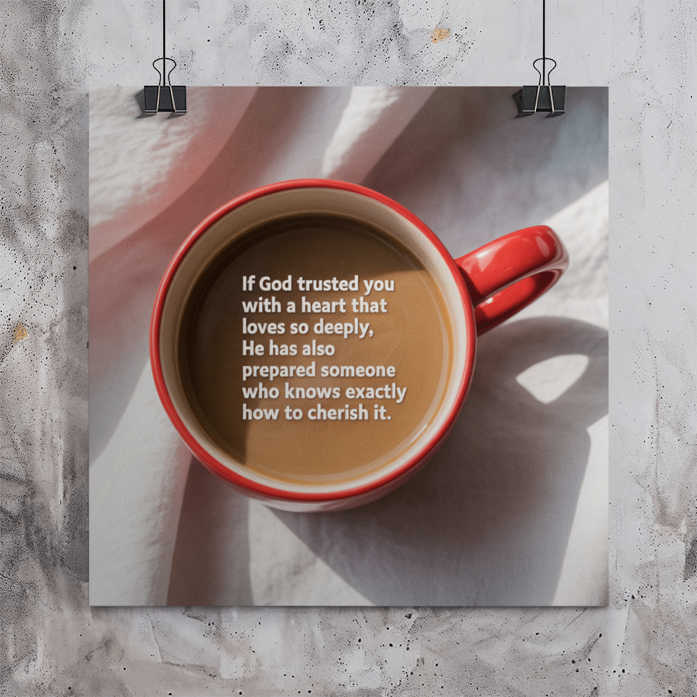 Faith-inspired home décor with quote on love and purpose