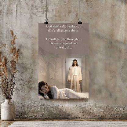 Faith-based wall art offering peace and comfort through quiet strength