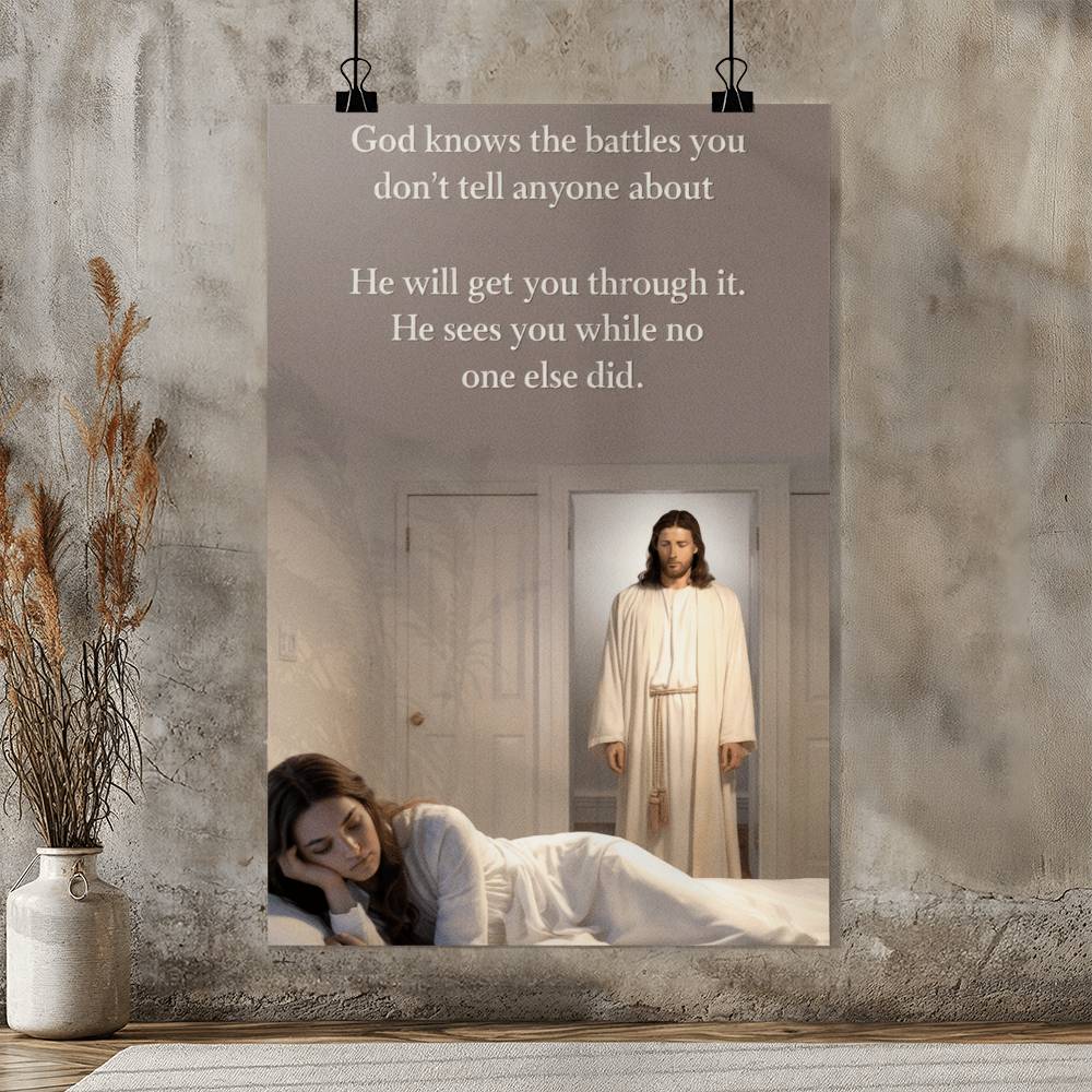 Minimalist matte poster with soft tones for prayer space décor