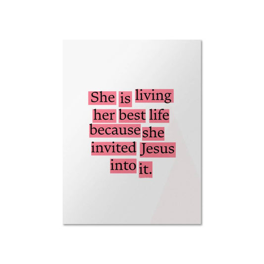 She Is Living Her Best Life – Faith-Inspired Matte Poster Wall Art