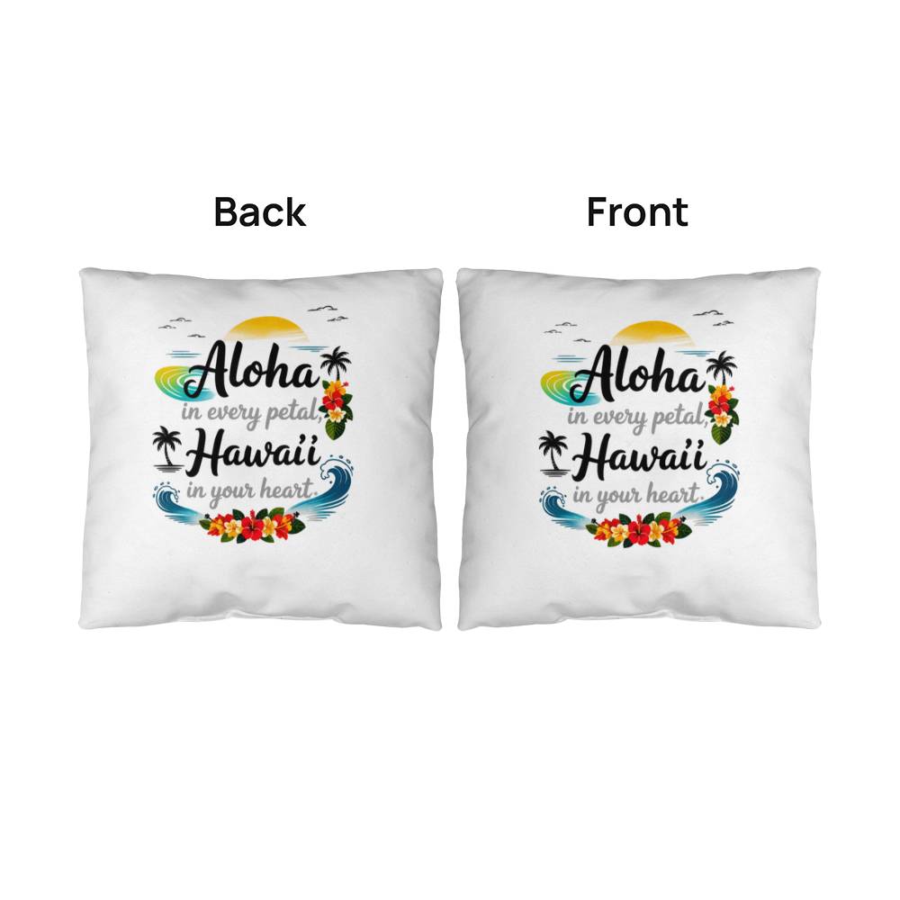 Hawai‘i Aloha Heart Pillow for Women – Island-Inspired Love, Peace & Kindness – Inspirational Indoor/Outdoor Gift