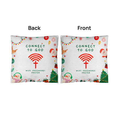 Connect to God – “WiFi Password: PRAYER” Christmas Faith Pillow