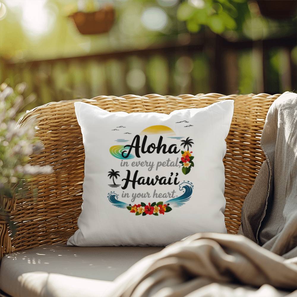 Hawai‘i Aloha Heart Pillow for Women – Island-Inspired Love, Peace & Kindness – Inspirational Indoor/Outdoor Gift