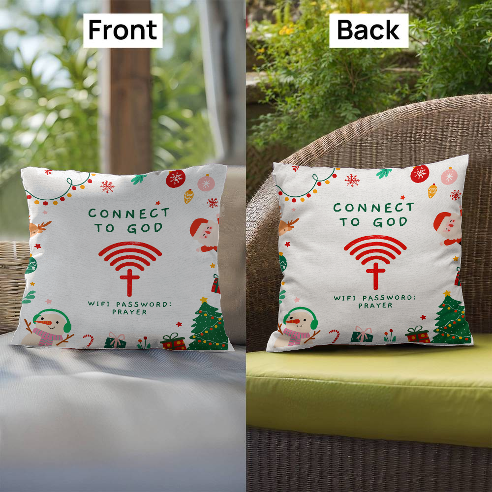 Connect to God – “WiFi Password: PRAYER” Christmas Faith Pillow