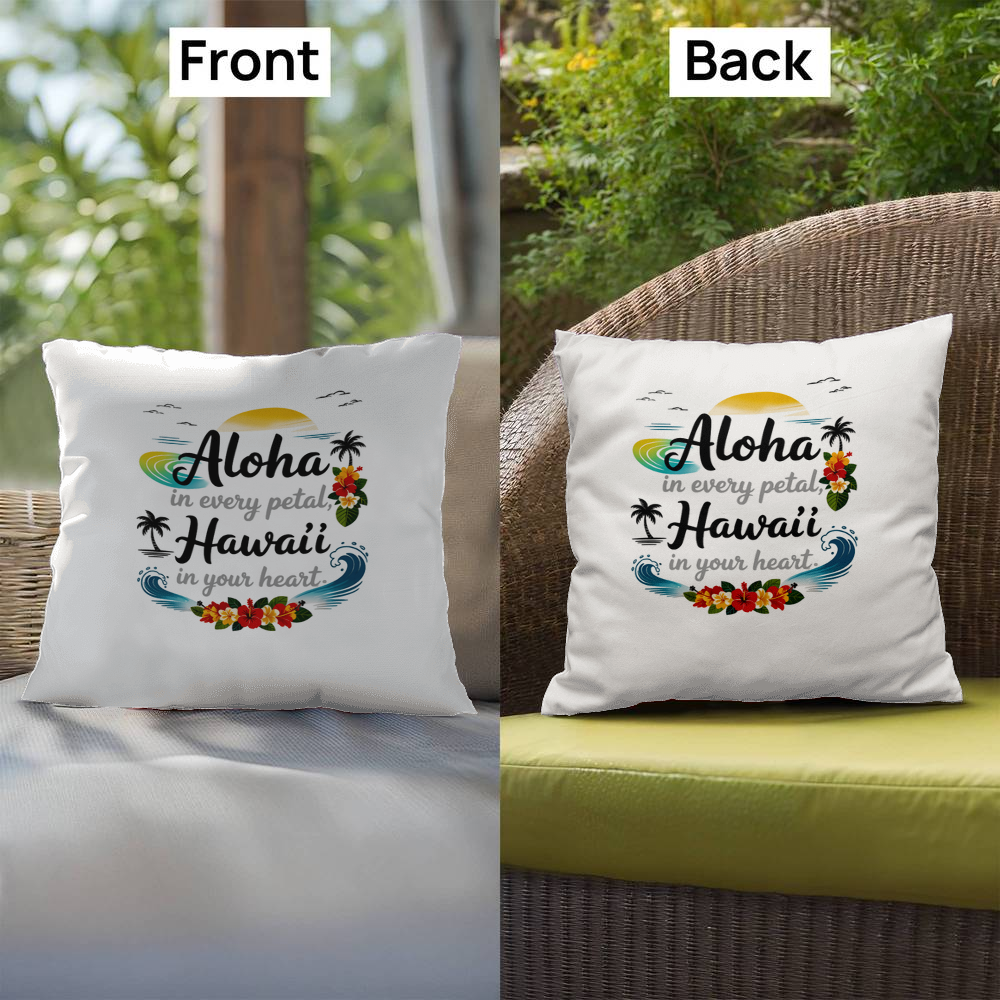 Hawai‘i Aloha Heart Pillow for Women – Island-Inspired Love, Peace & Kindness – Inspirational Indoor/Outdoor Gift