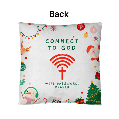 Connect to God – “WiFi Password: PRAYER” Christmas Faith Pillow