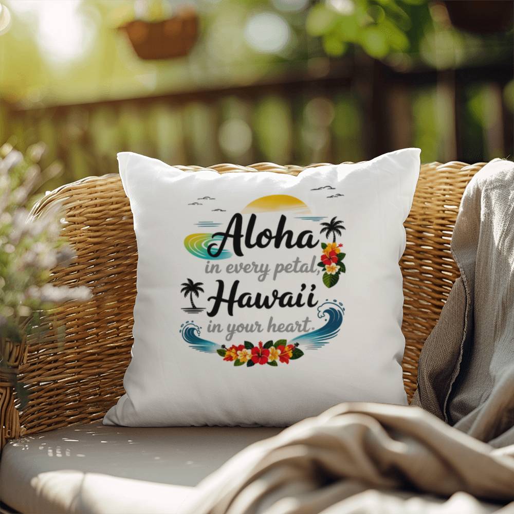 Hawai‘i Aloha Heart Pillow for Women – Island-Inspired Love, Peace & Kindness – Inspirational Indoor/Outdoor Gift